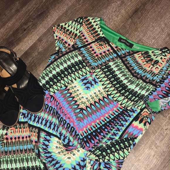 ELLEN TRACY Multicolor short sleeve dress ▪️sz 10 - Picture 7 of 8